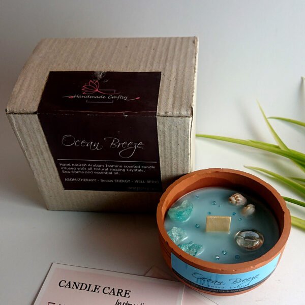 Terracotta Scented Candle – Ocean Breeze - Image 2