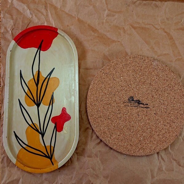 Artisan Hand-Painted Coasters (round+oval) - Image 3