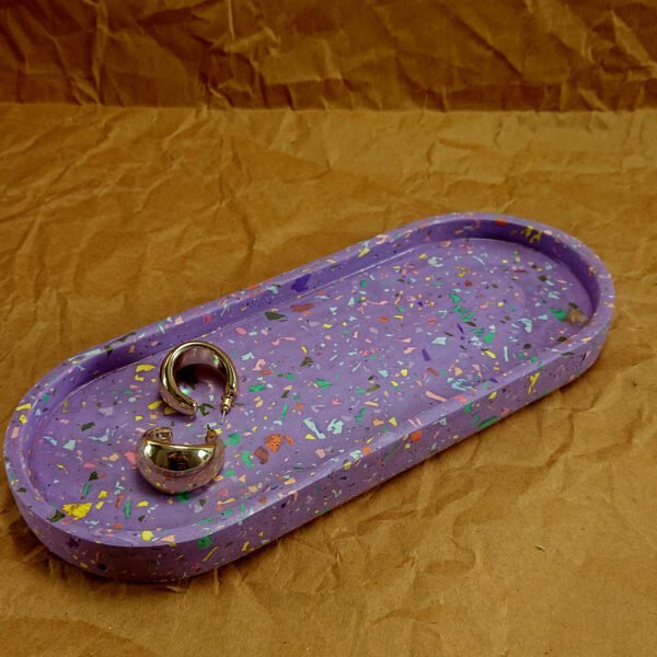 Terrazzo Oval Trinket Tray - Large Size and Colorful Options - Image 3