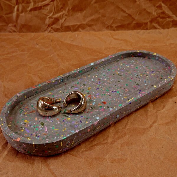 Terrazzo Oval Trinket Tray - Large Size and Colorful Options - Image 4