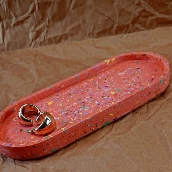 Terrazzo Oval Trinket Tray - Large Size and Colorful Options - Image 5