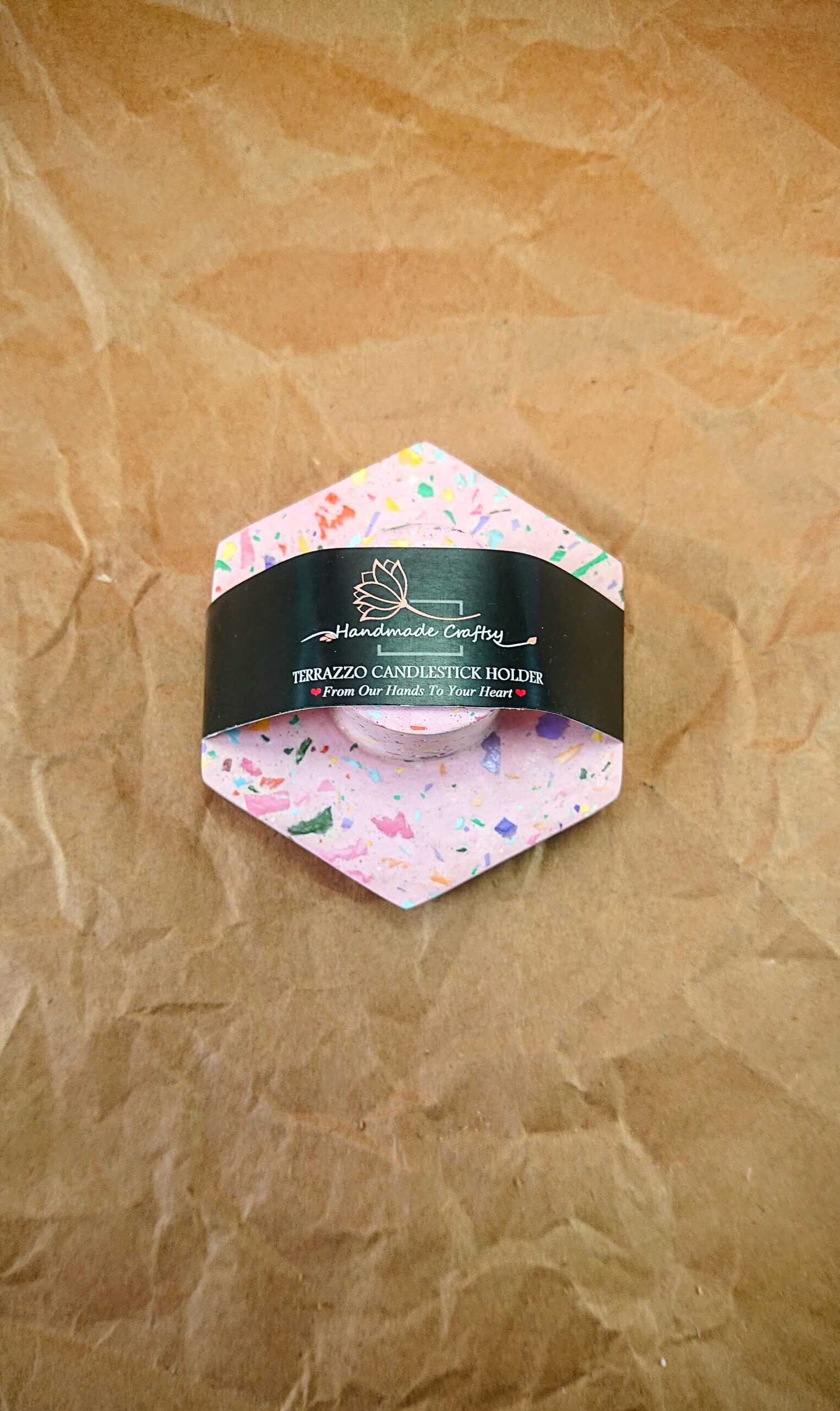 Incense holder | Terrazzo Candlestick & Matchstick Holder | Hexagon Design - Image 7