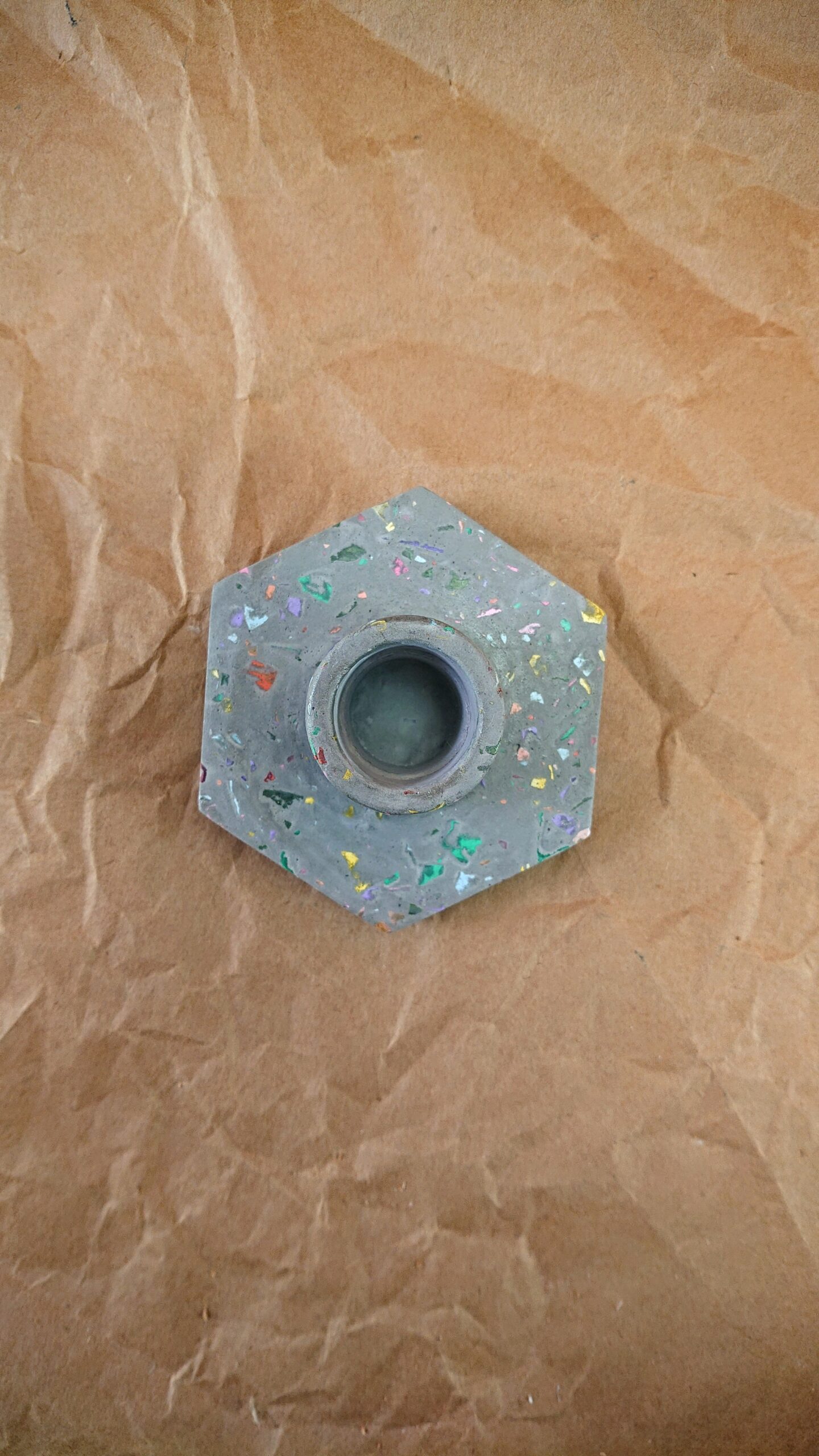Incense holder | Terrazzo Candlestick & Matchstick Holder | Hexagon Design - Image 5