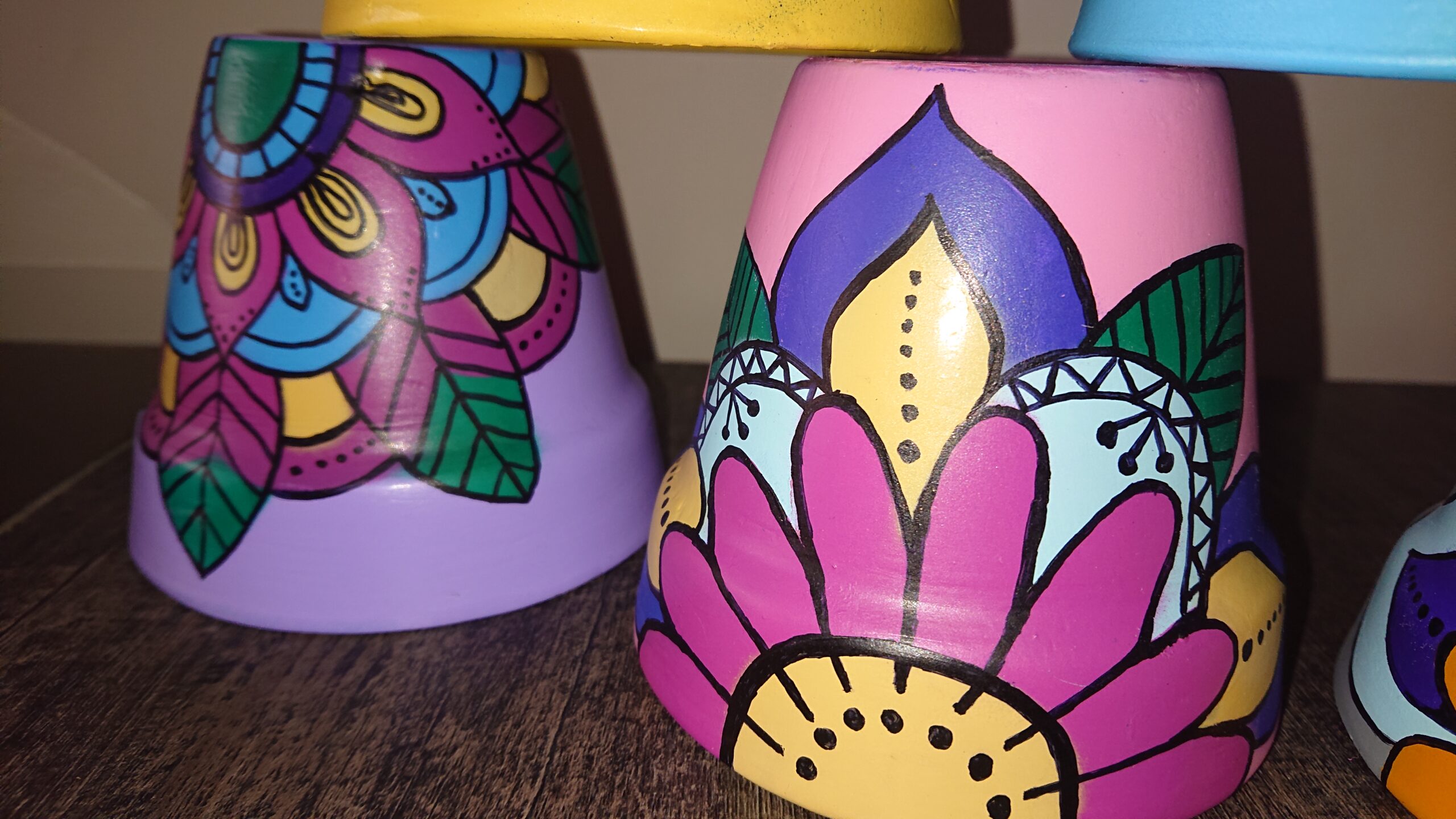 Hand Painted Plant Pots | Mandala Art | Set of 6 Pots - Image 6