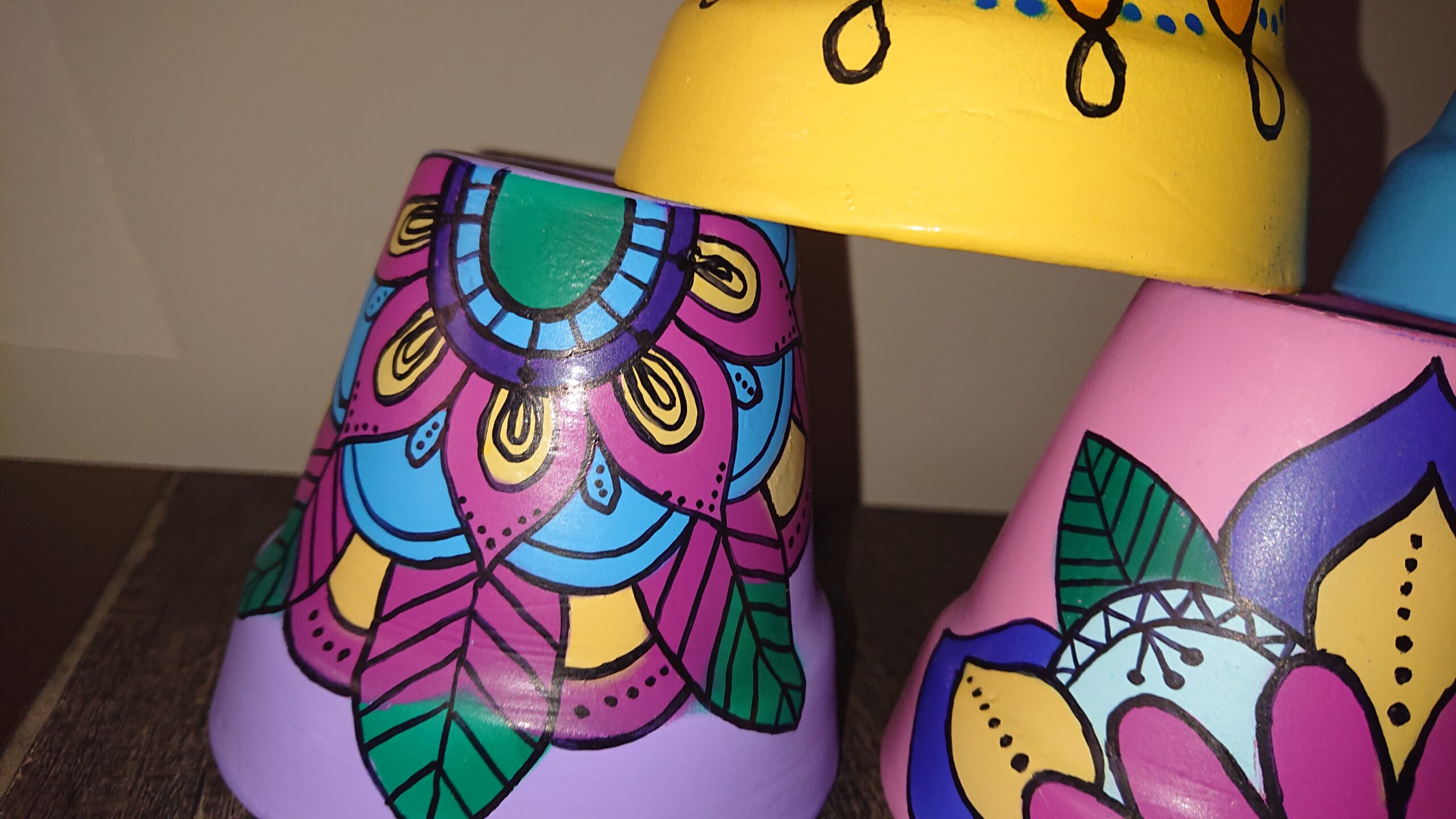 Hand Painted Plant Pots | Mandala Art | Set of 6 Pots - Image 7